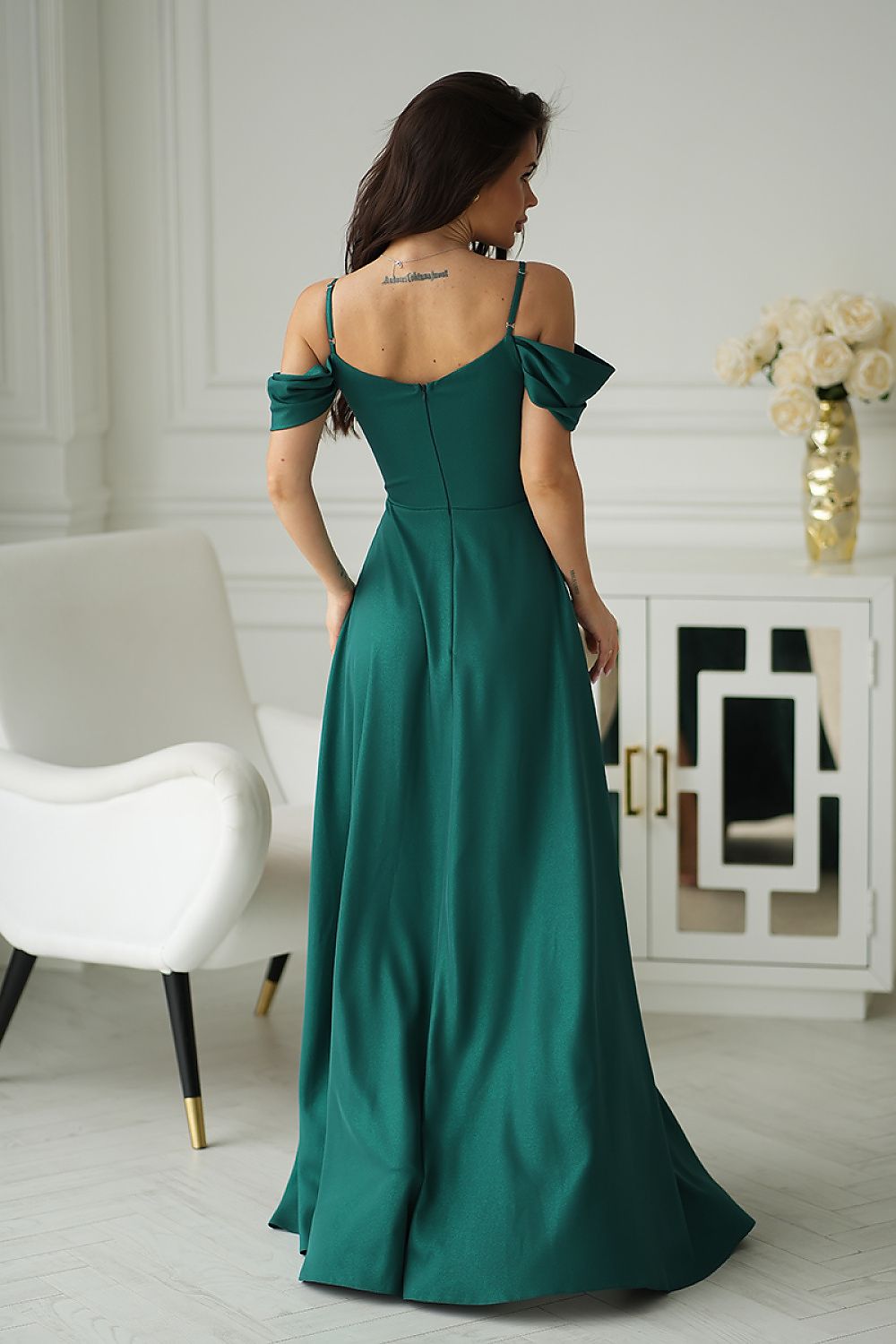 Long dress model 210724 Bicotone