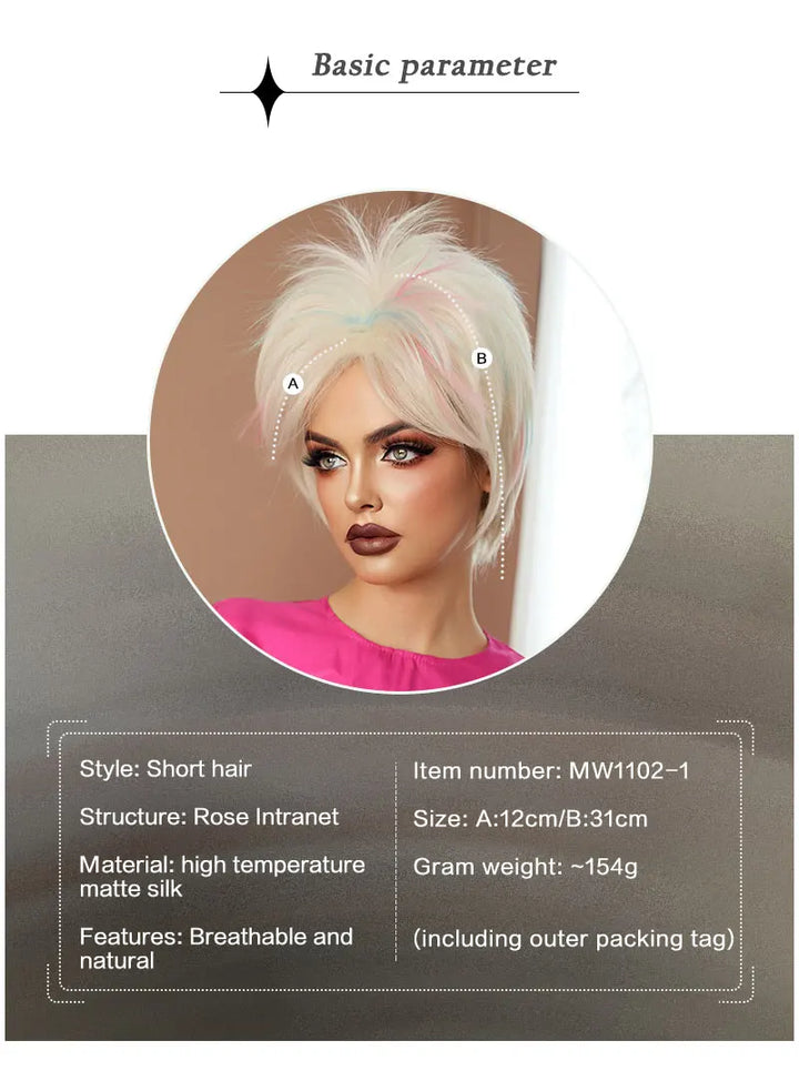 Rock Pengk Blond Wig Costume Pigtail Braids Cosplay Wig Halloween Drag Queen for Crazy Hair Wig