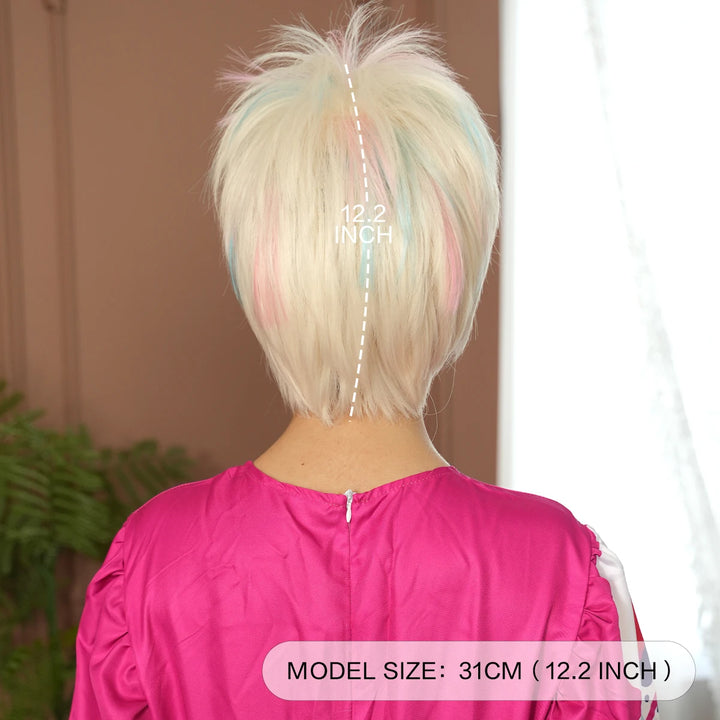 Rock Pengk Blond Wig Costume Pigtail Braids Cosplay Wig Halloween Drag Queen for Crazy Hair Wig
