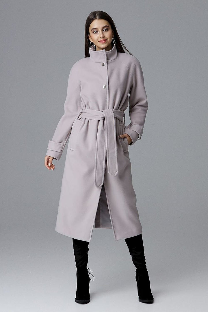 Elegant, single-breasted long coat Figl