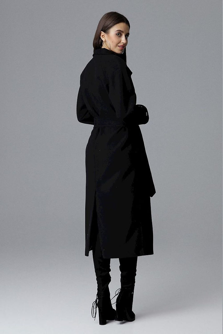 Elegant, single-breasted long coat Figl