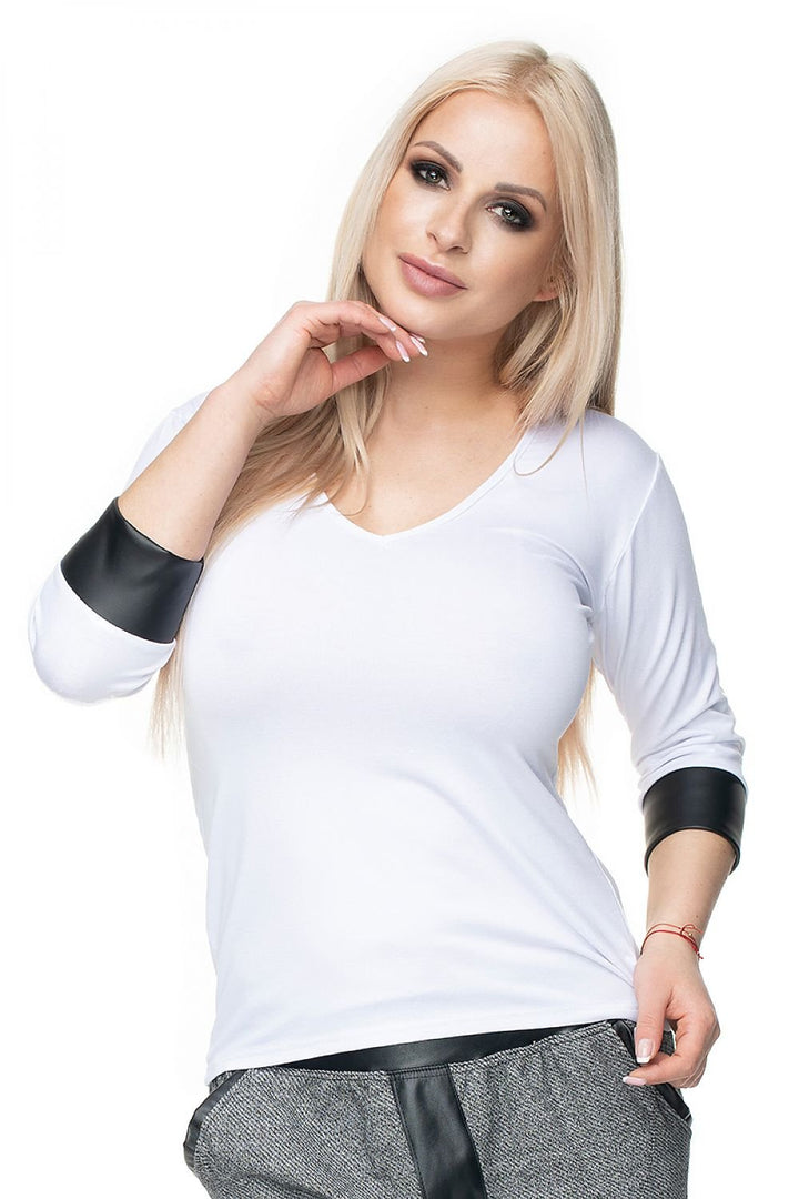 Cotton Blouse With A V-neck PeeKaBoo