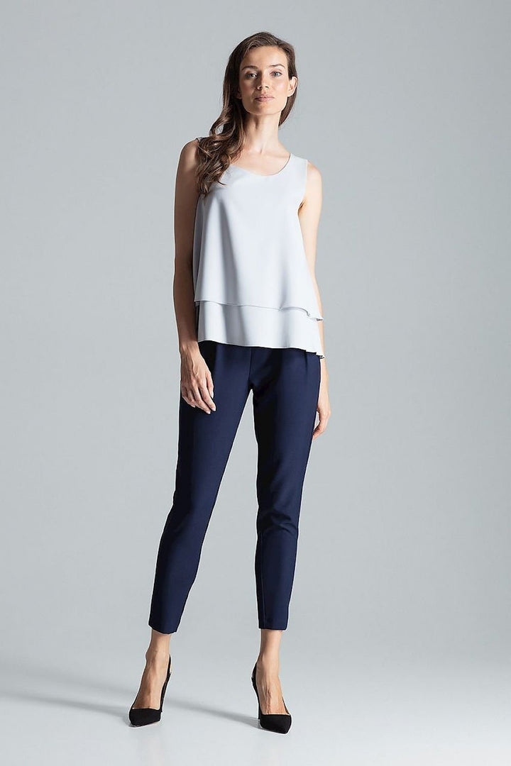 Charming Sleeveless Double Layer Patterned Blouse Figl