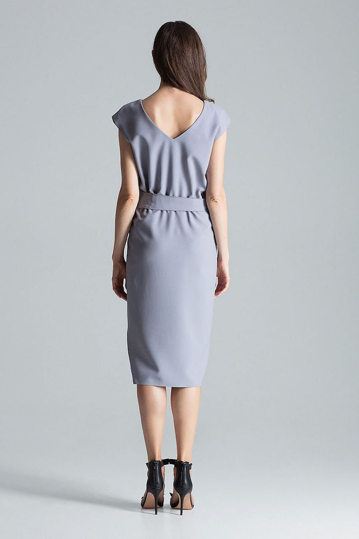 Vestido camisero midi con escote en pico Figl