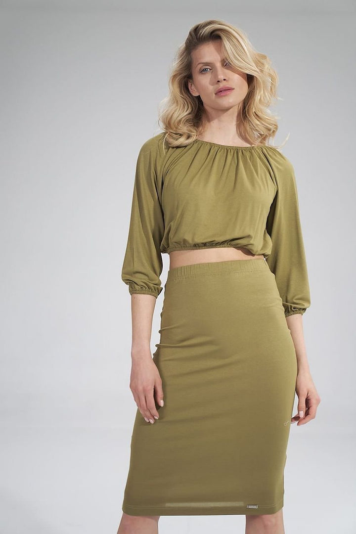 Blusa Corta Con Mangas Figl