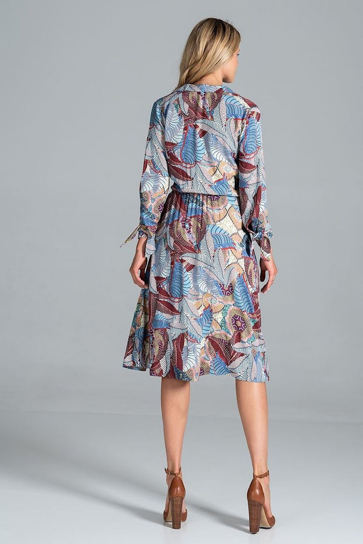 Midi Daydress with a jacket-style v-neck collar  Figl