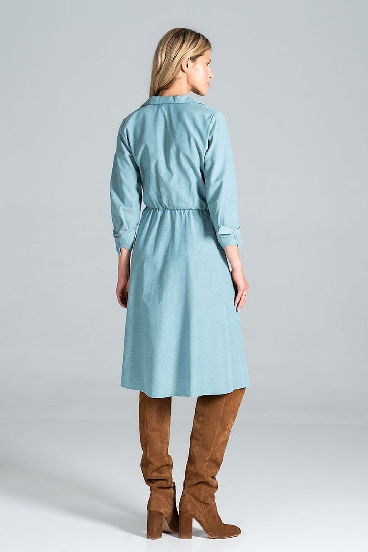 Midi Daydress with a jacket-style v-neck collar  Figl