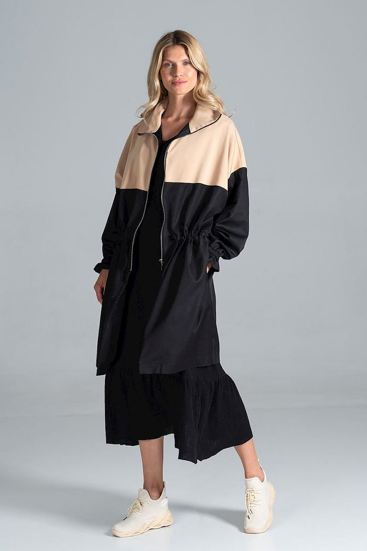Two-coloured autumn parka coat Figl