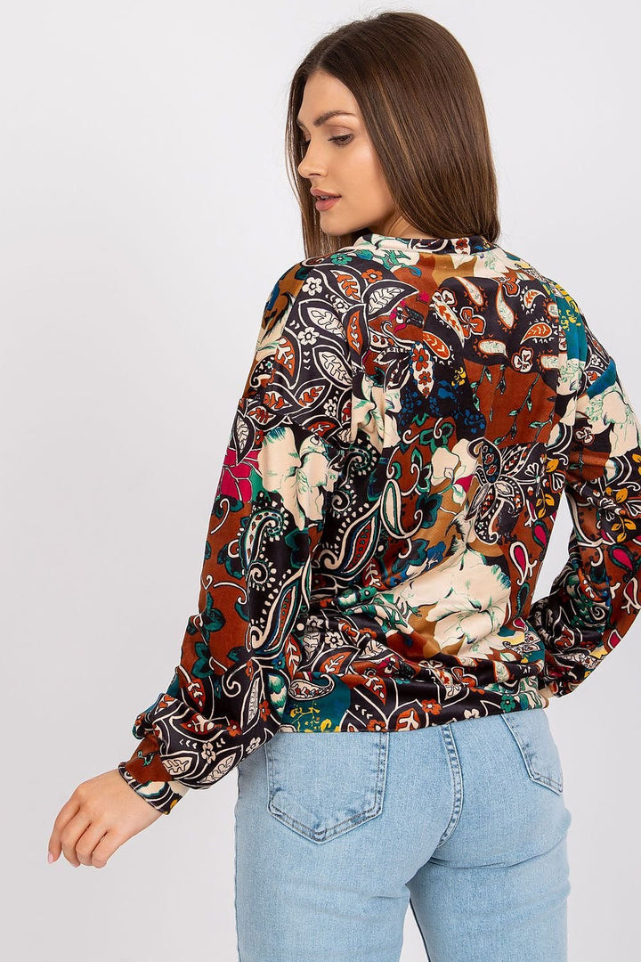 Blouse à manches longues et décolleté en V