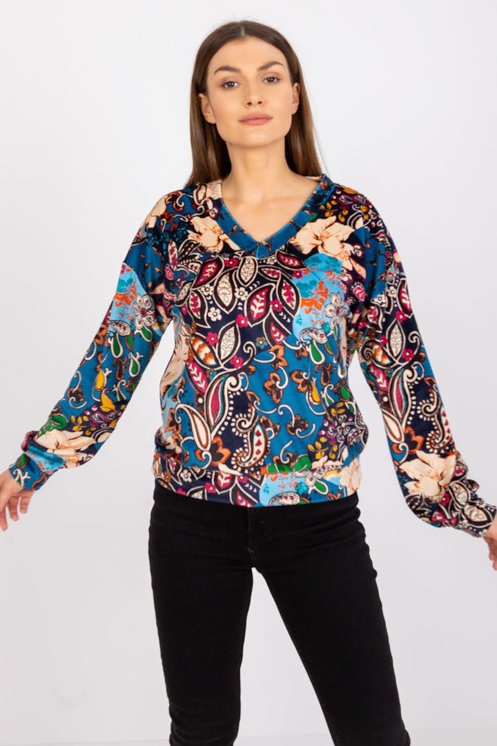 Blouse à manches longues et décolleté en V