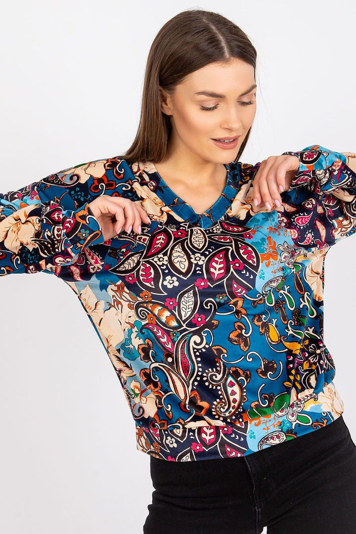 Blouse à manches longues et décolleté en V