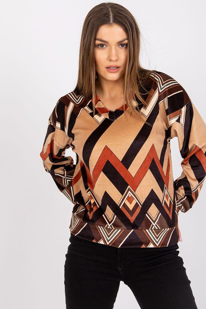 Blouse à manches longues et décolleté en V