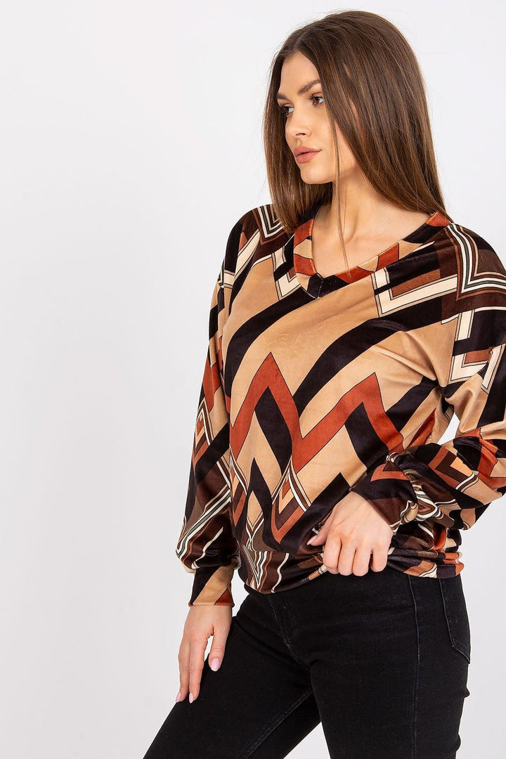 Blouse à manches longues et décolleté en V
