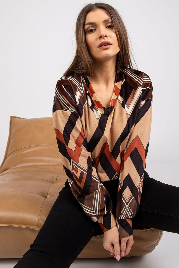 Blouse à manches longues et décolleté en V