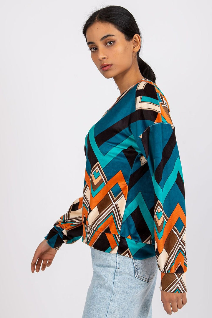 Blouse à manches longues et décolleté en V