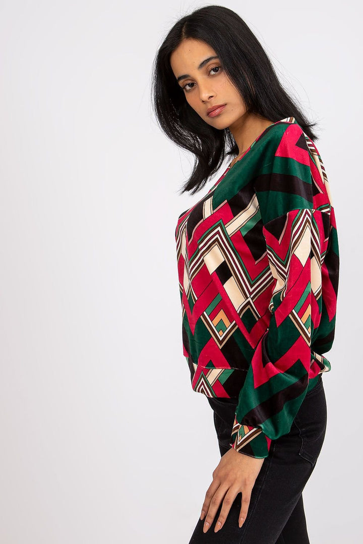 Blouse à manches longues et décolleté en V
