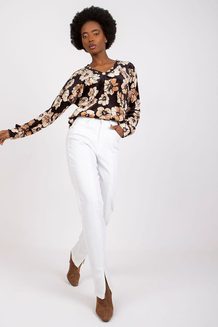 Blouse à manches longues et décolleté en V