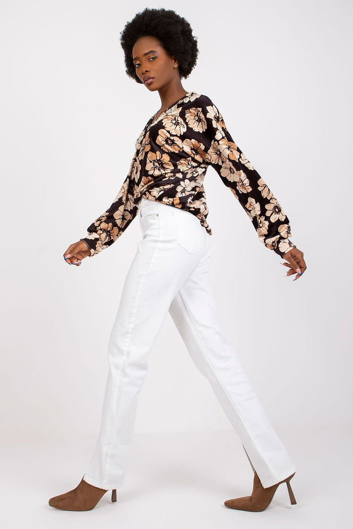 Blouse à manches longues et décolleté en V