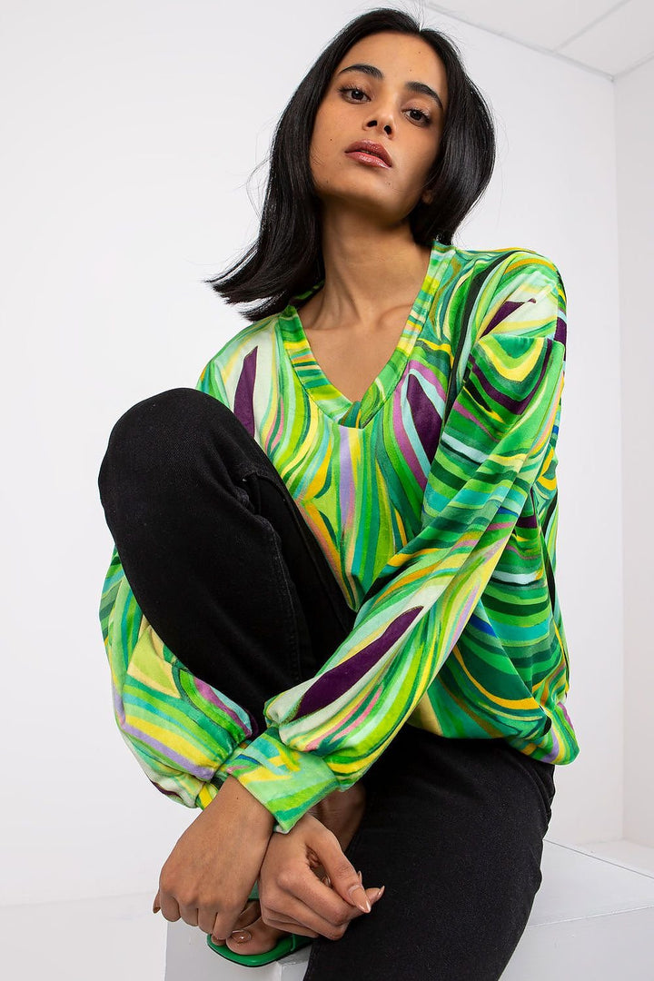 Blouse à manches longues et décolleté en V