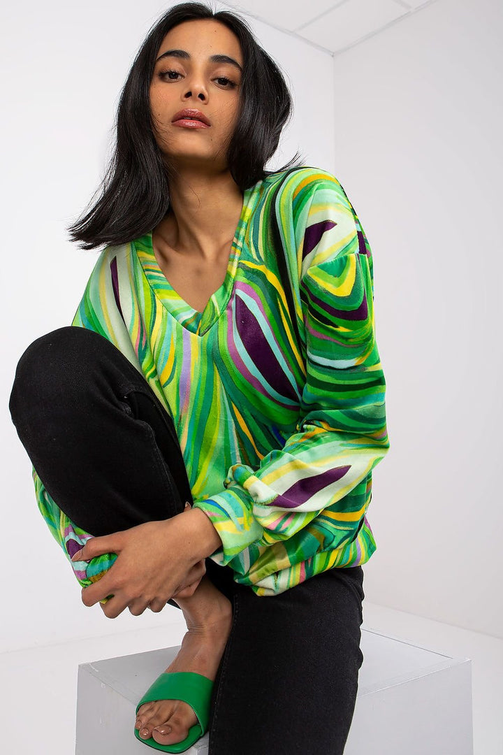 Blouse à manches longues et décolleté en V
