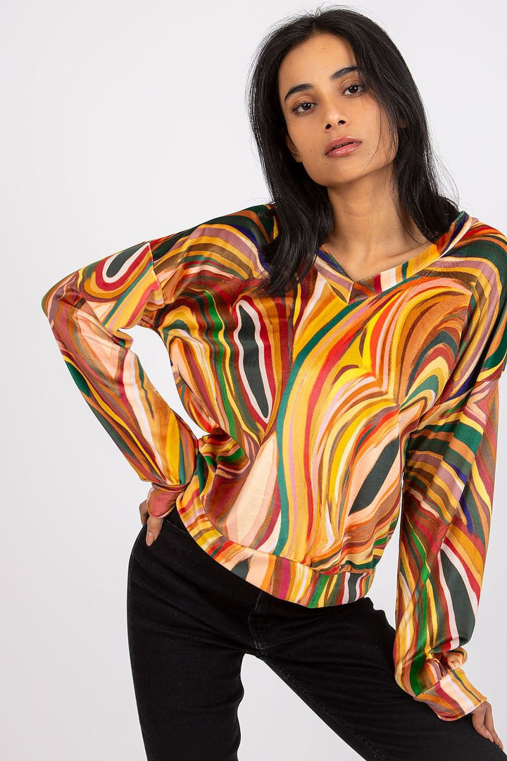 Blouse à manches longues et décolleté en V