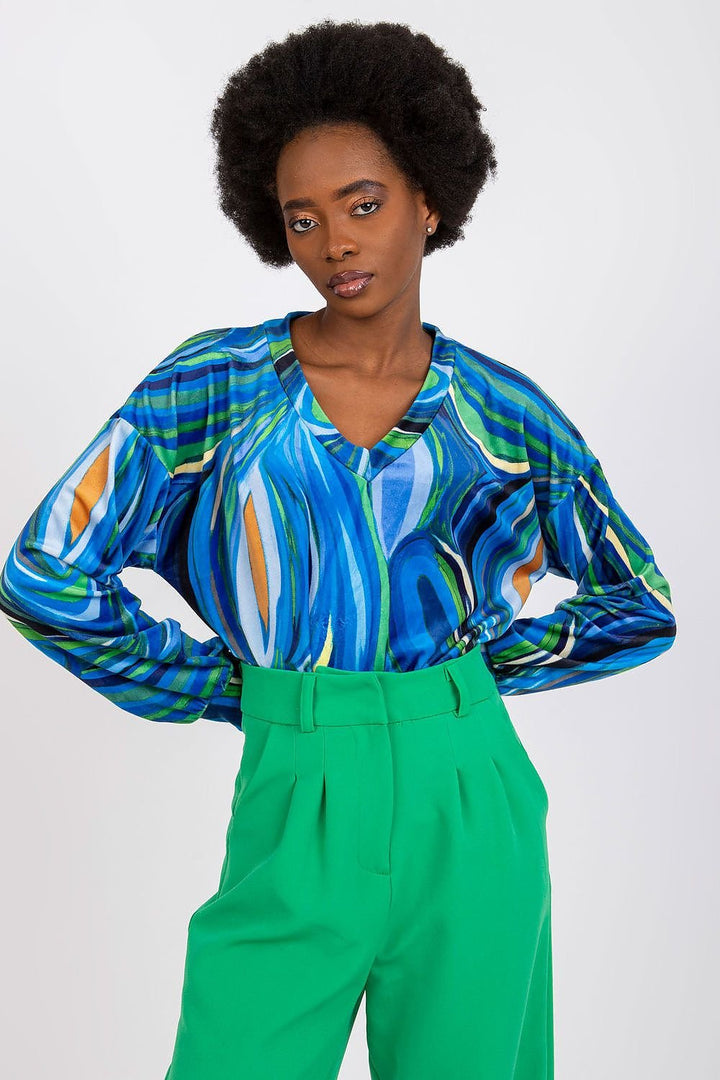 Blouse à manches longues et décolleté en V