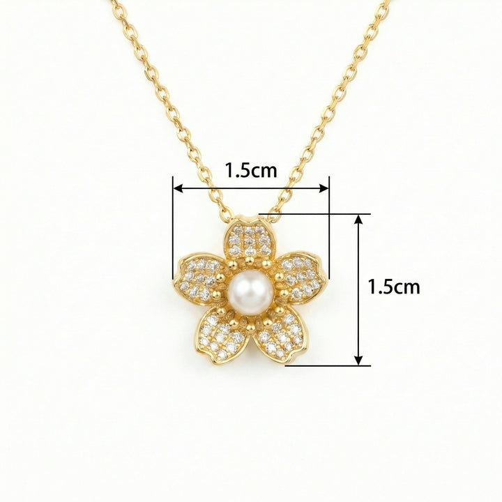 ✨ Floral Pearl Pendant Necklace