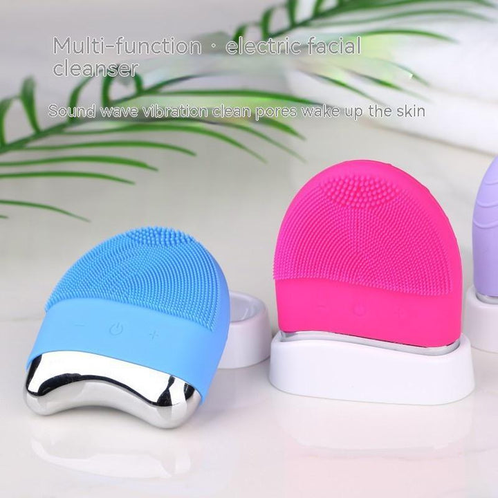 💖🌀 Mini Electric Silicone Cleansing Brush | Ultrasonic Pore Cleaning Beauty Tool