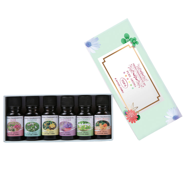 🌿 Fragrant Stone Aromatherapy Humidifier Water-Soluble Essential Oil Set (6 × 10ml Gift Box)