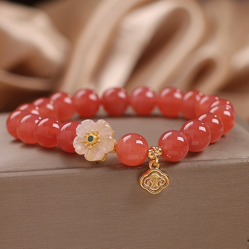 Natural Yanyuan Agate Flower Bracelet – Special-Interest Design for Women