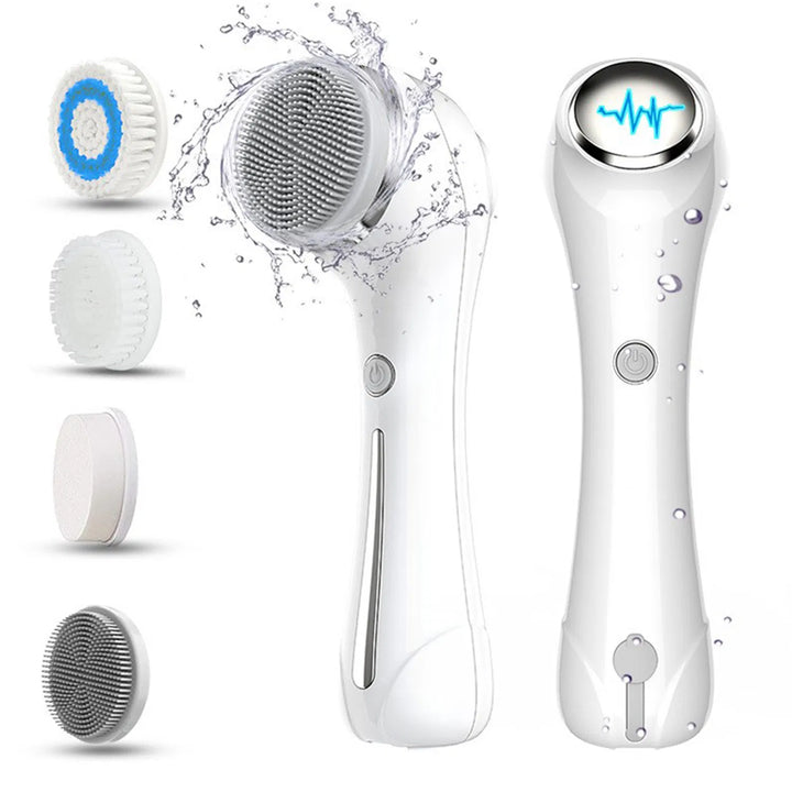 🧼🤍 3-in-1 Electric Facial Cleansing Brush | Exfoliating, Deep Clean & Massage (IPX7 Waterproof)