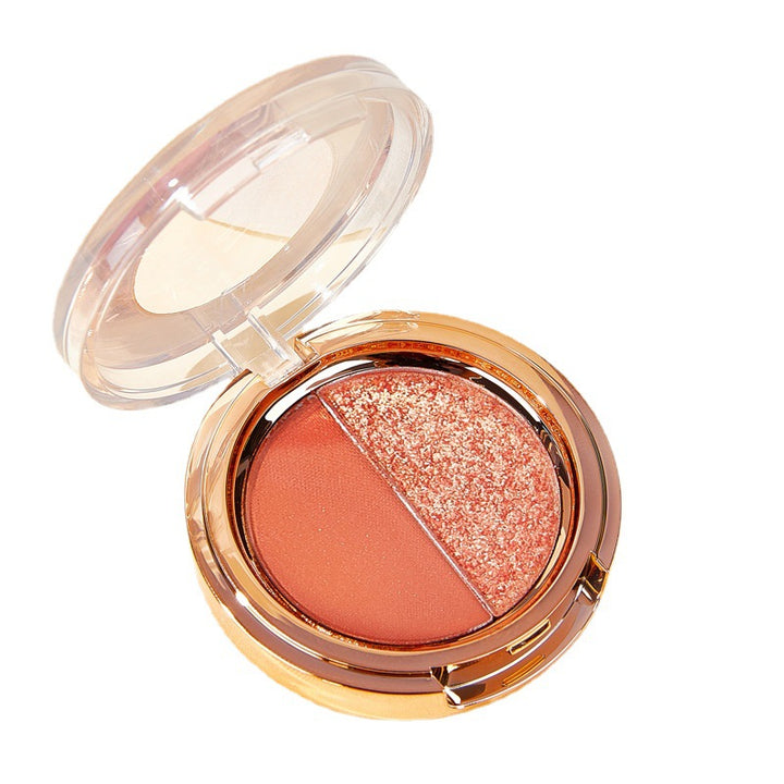 ✨ Matte Tangerine & Gold Glitter Duo Eyeshadow Palette – 2-Color Shimmer & Matte Set ✨