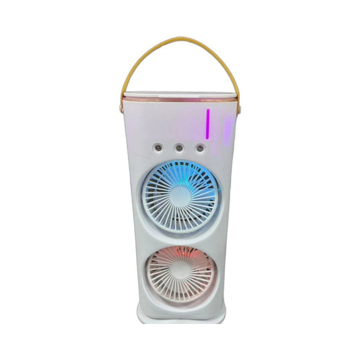 🌬️💧 Double-Head Spray Fan Humidifier | Portable Air Cooler & Mist Fan ❄️✨