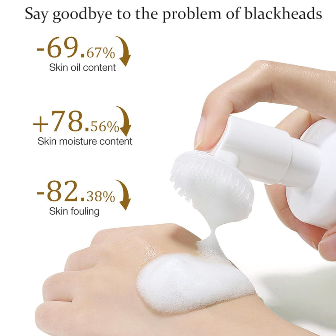 🧼💗 Amino Acid Foaming Facial Cleanser with Silicone Brush | Gentle Deep Clean for All Skin Types