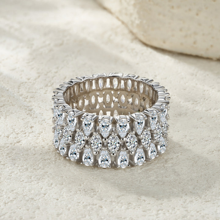 💍 Moissanite Minimalist Ring – Platinum-Plated S925 Silver (4g, Sizes 5–9) 💍