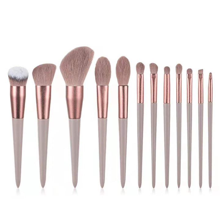 💗 13-Piece Pink Makeup Brush Set with Velvet Bag – Professional Face & Eye Beauty Tools 🖌️✨