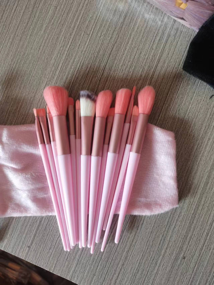 🌸✨ 13-Piece Purple Flower Holly Leaf Makeup Brush Set — Soft Hair Collection 💄