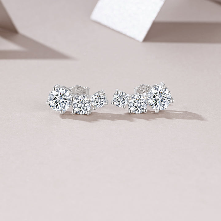 1-Carat Morganite Minimalist Earrings – Platinum-Plated S925 Silver