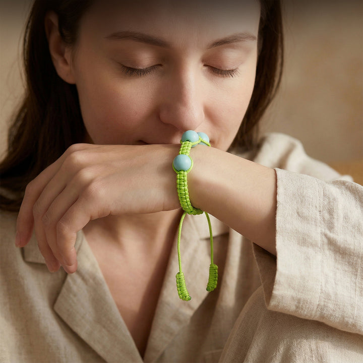 Chinese Herbal Metal Bead Bracelet – Lightweight Traditional Style Jewelry