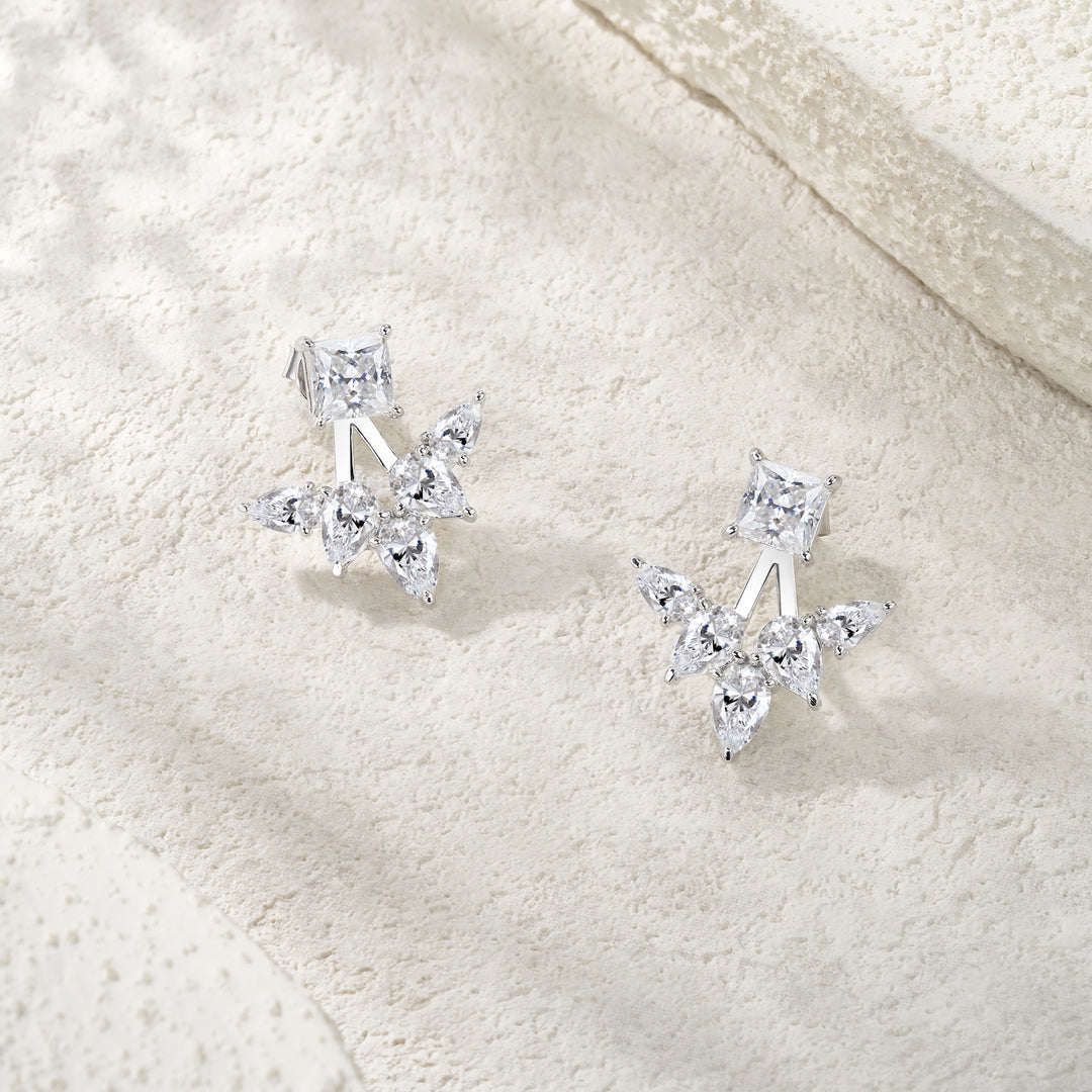 Luxury Minimalist Moissanite Earring Set – Platinum-Plated S925 Silver