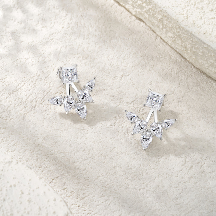 Luxury Minimalist Moissanite Earring Set – Platinum-Plated S925 Silver