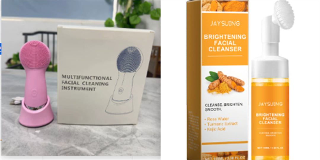 🧼💗 Silicone Face Cleansing Brush | Electric Vibration & Heating Facial Cleanser
