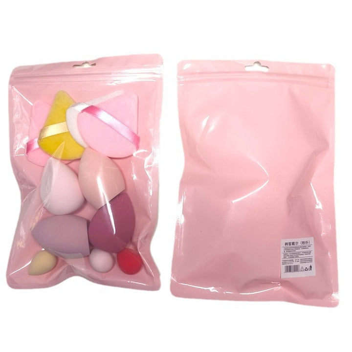 🥚💄 Macaron Bag Dopamine Cosmetic Egg Set – Flocking Powder Puff (7/11PCS Wet & Dry Makeup Sponge Kit)