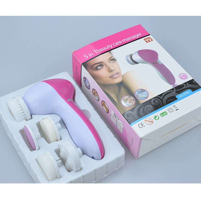 💖🧼 Five-in-One Facial Cleansing Instrument | Electric Rotating Facial Massager & Deep Clean Device