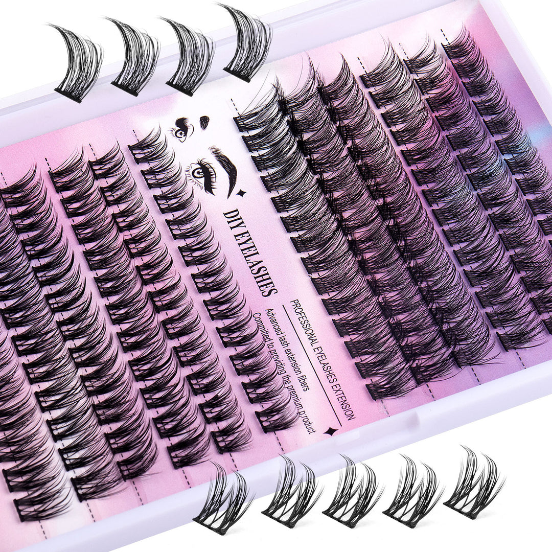 👁️✨ 12 Rows of 150 Segmented Cluster Lashes – Individual False Eyelash Extensions