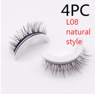 👁️✨ Reusable 3D Mink Lashes – Self-Adhesive Natural False Eyelashes (Glue-Free Silk Style)