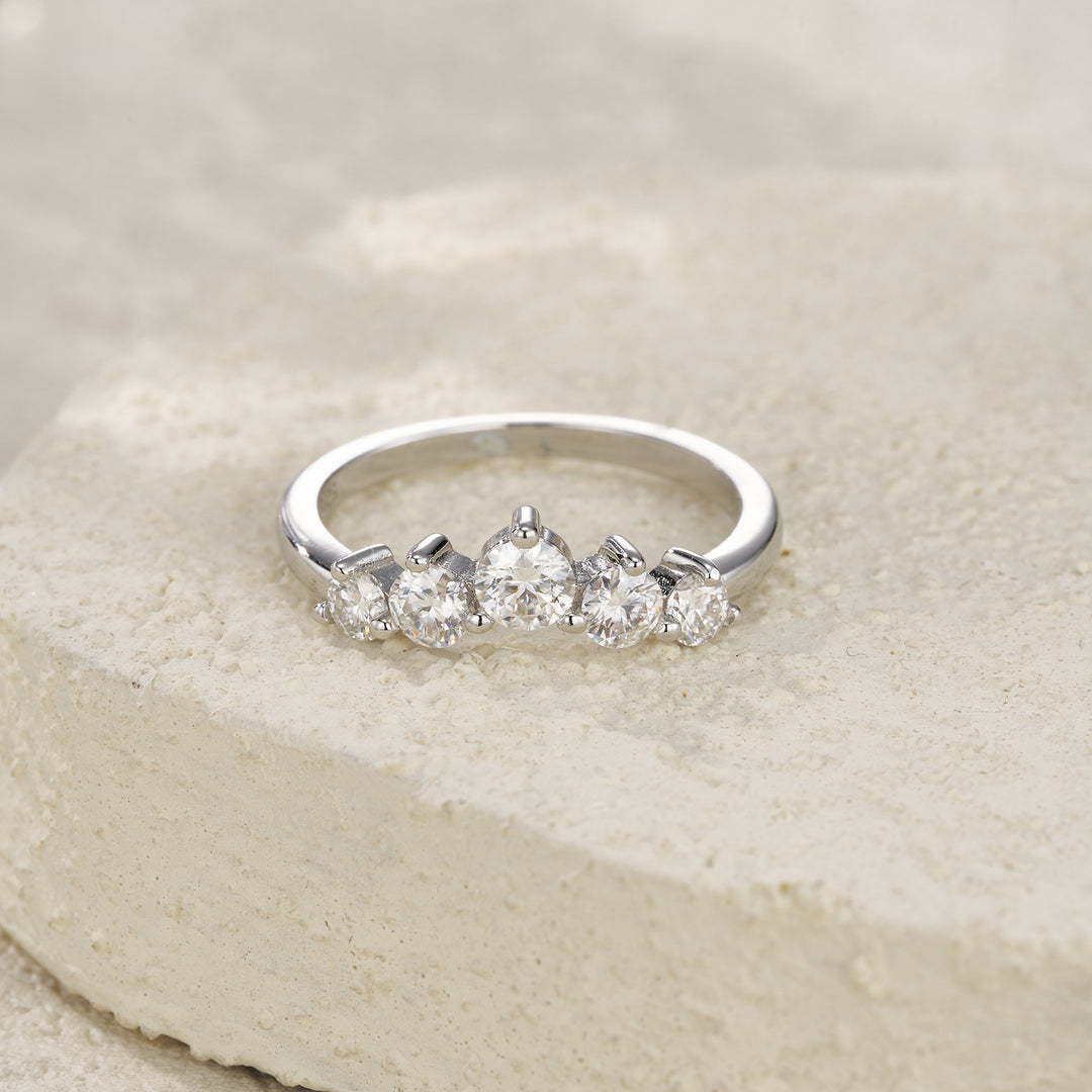Luxury Moissanite Ring – Platinum Plated S925 Silver Minimalist Jewelry