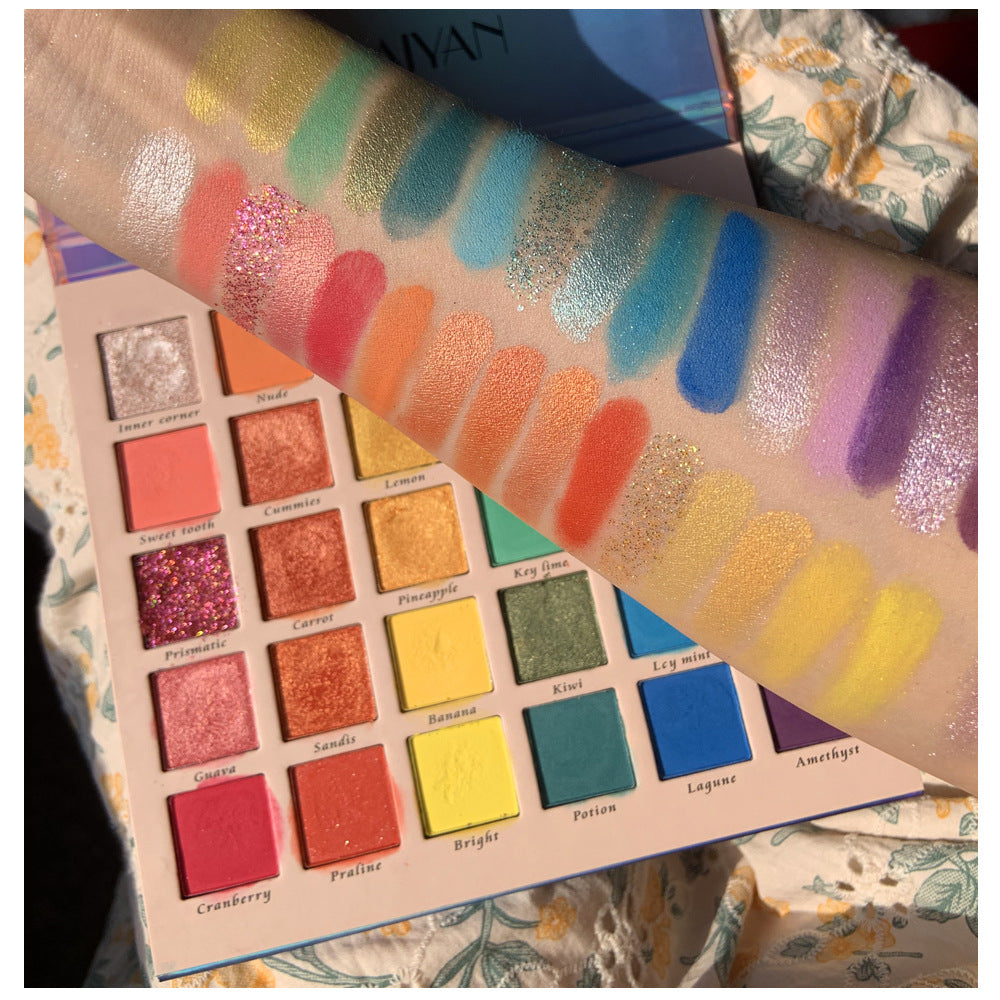 🌈 30-Color Shimmer Matte Glitter Eyeshadow Palette – Dreamy Rainbow Makeup Set ✨