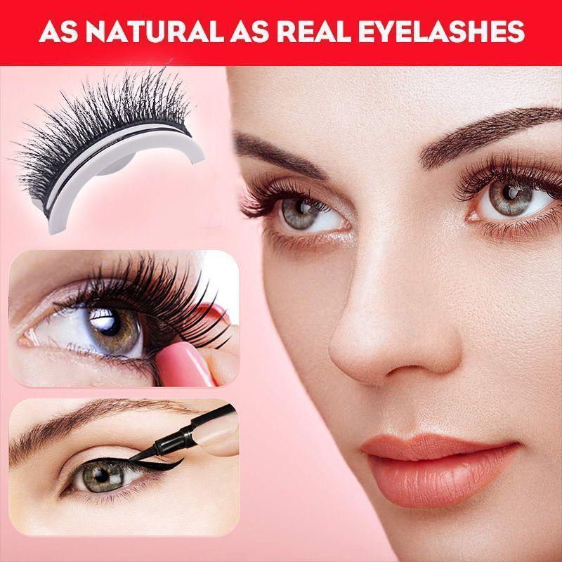 👁️✨ Reusable 3D Mink Lashes – Self-Adhesive Natural False Eyelashes (Glue-Free Silk Style)