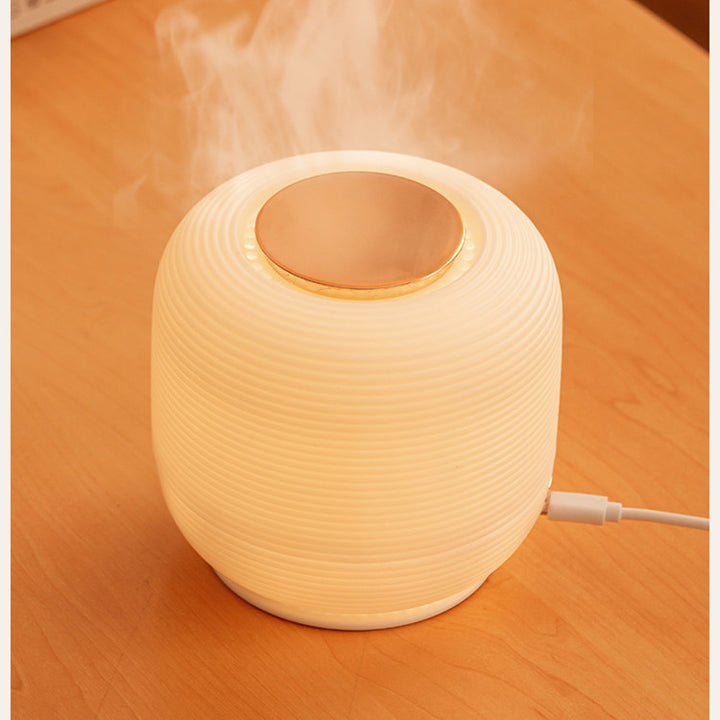 💧🌙 USB Round Aromatherapy Humidifier | LED Night Light Desktop Diffuser